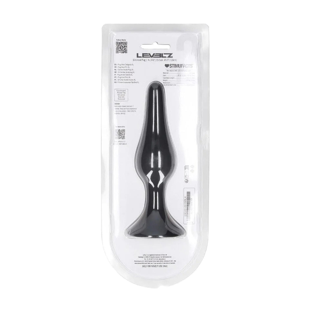 3-Smukły silikonowy korek analny Levelz XL czarny 15,5 cm-3