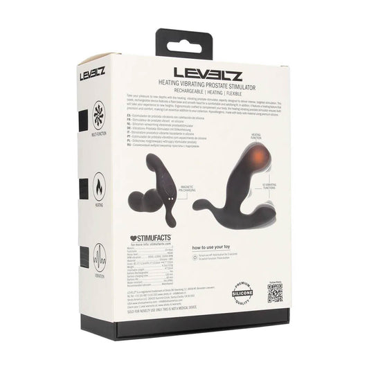 2-Stymulator prostaty Levelz podgrzewany wibrujący silikonowy czarny-2