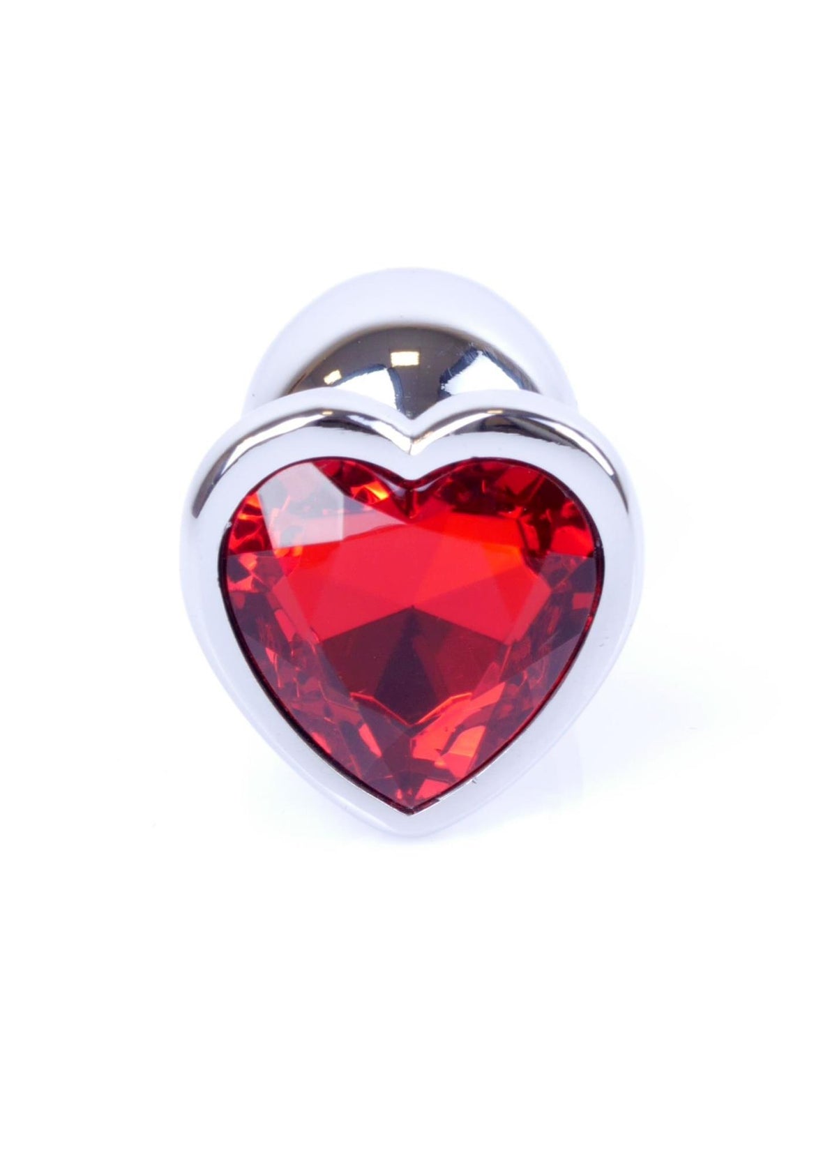 4-Srebrna biżuteria analna z czerwonym serduszkiem MyLove Toys 7 cm-4