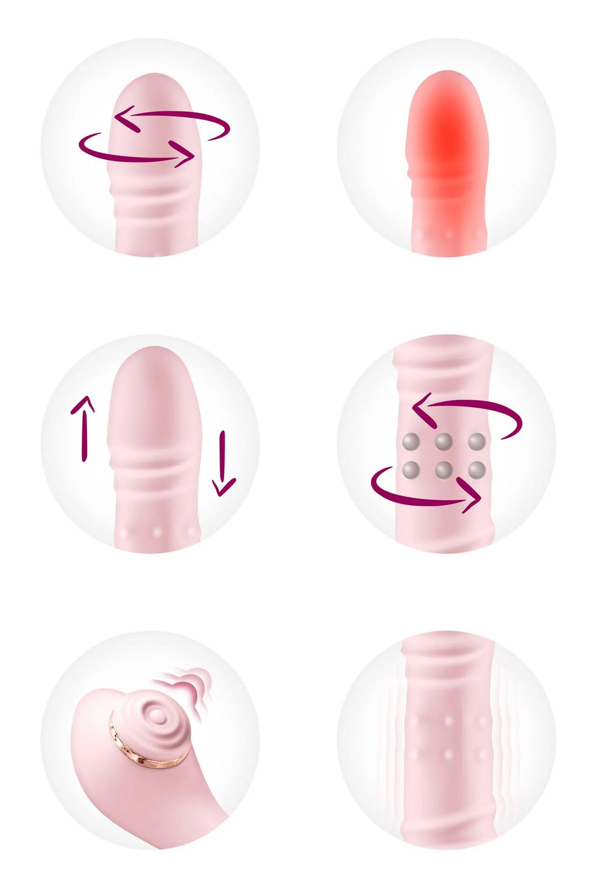 4-Wibrator króliczek Yoba Lively podgrzewany różowy USB-4