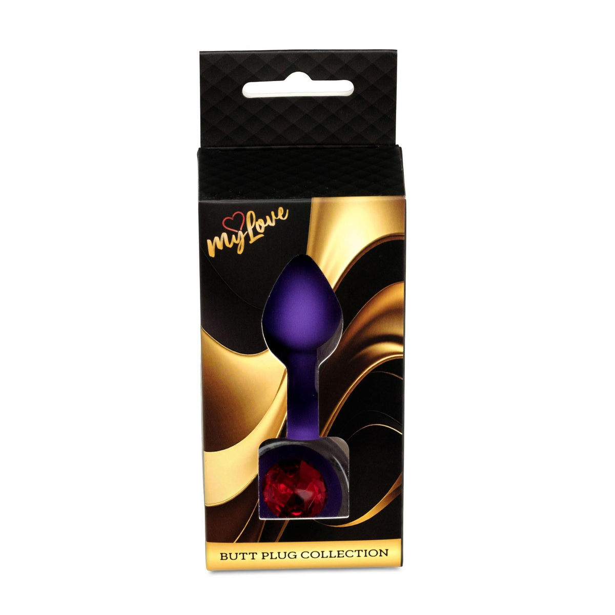 5-Biżuteria analna silikonowa MyLove Toys fioletowa z diamencikiem mała 7 cm-5