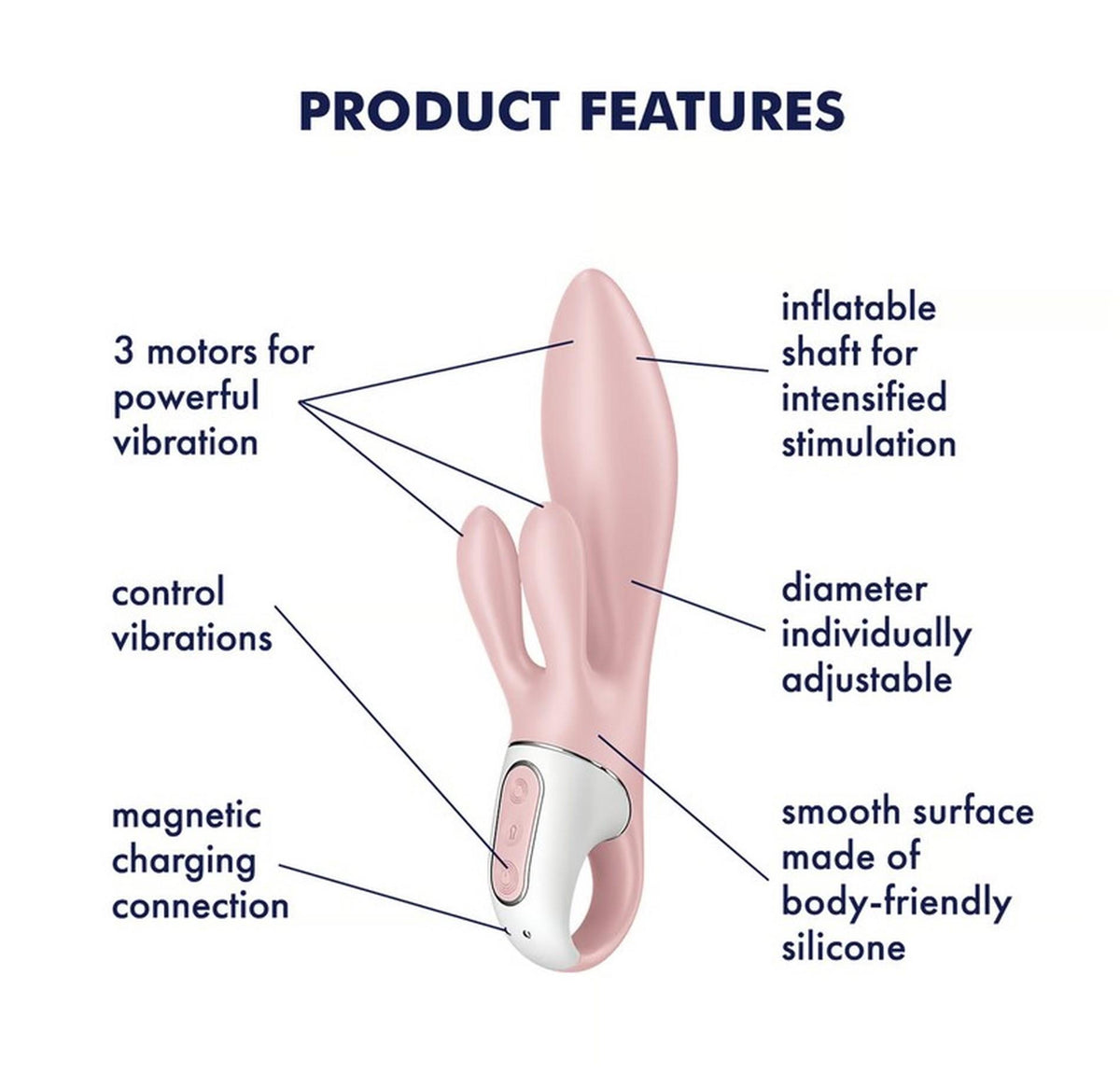 4-Wibrator króliczek nadmuchiwany Satisfyer Air Pump Bunny 3 różowy USB-4