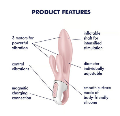 4-Wibrator króliczek nadmuchiwany Satisfyer Air Pump Bunny 3 różowy USB-4