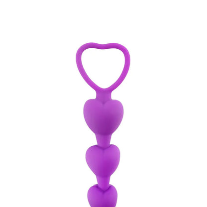 3-Koraliki analne serduszki silikonowe Fantasy czarne 18 cm-3