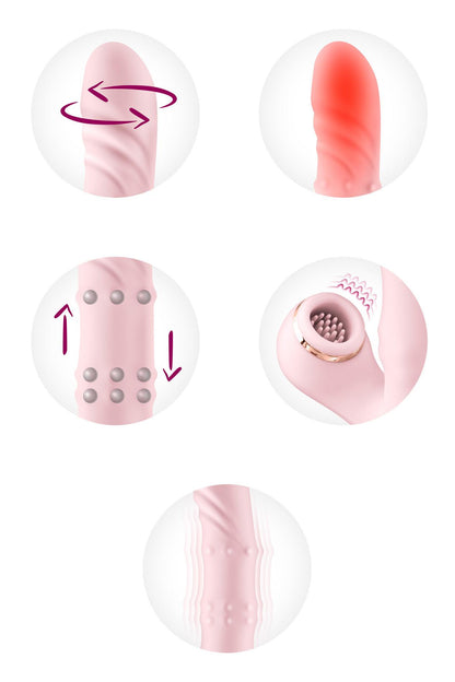 1-Wibrator króliczek Classy 5w1 Yoba pudrowy róż USB-1
