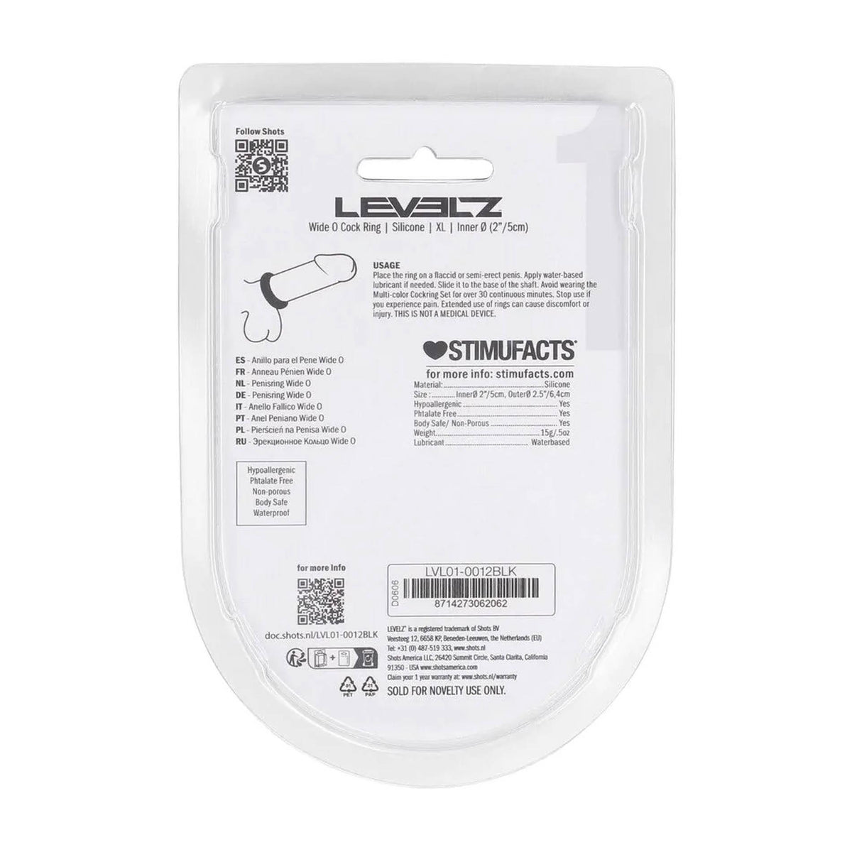 1-Pierścień erekcyjny silikonowy Levelz XL czarny 50 mm-1