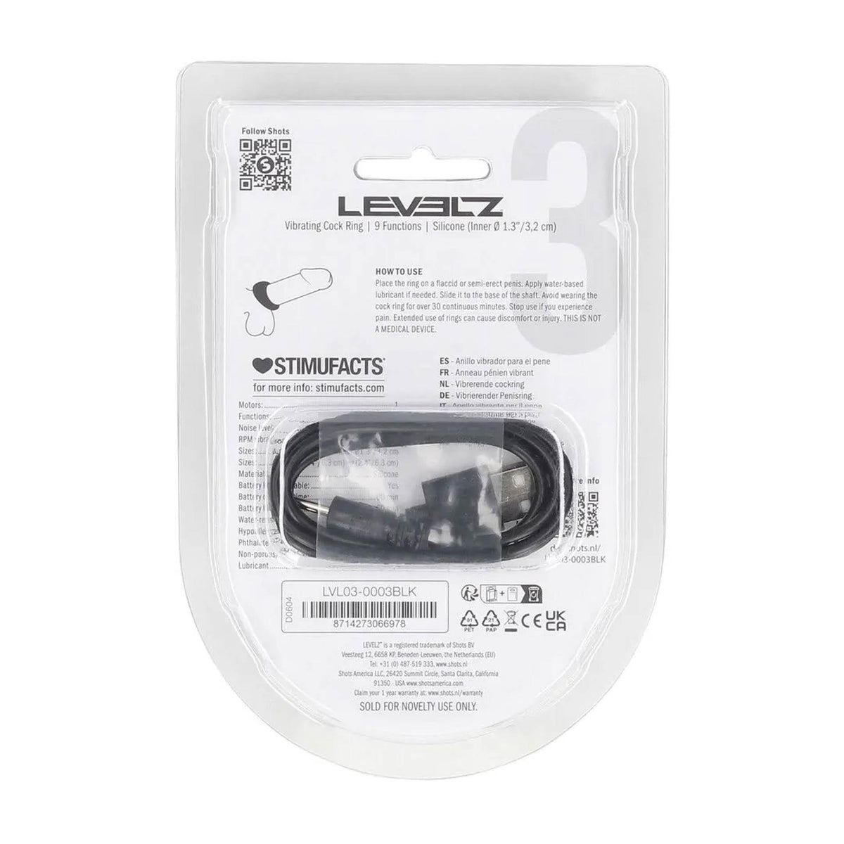 4-Pierścień erekcyjny wibrujący silikonowy Levelz Level 3 czarny 6,3cm-4