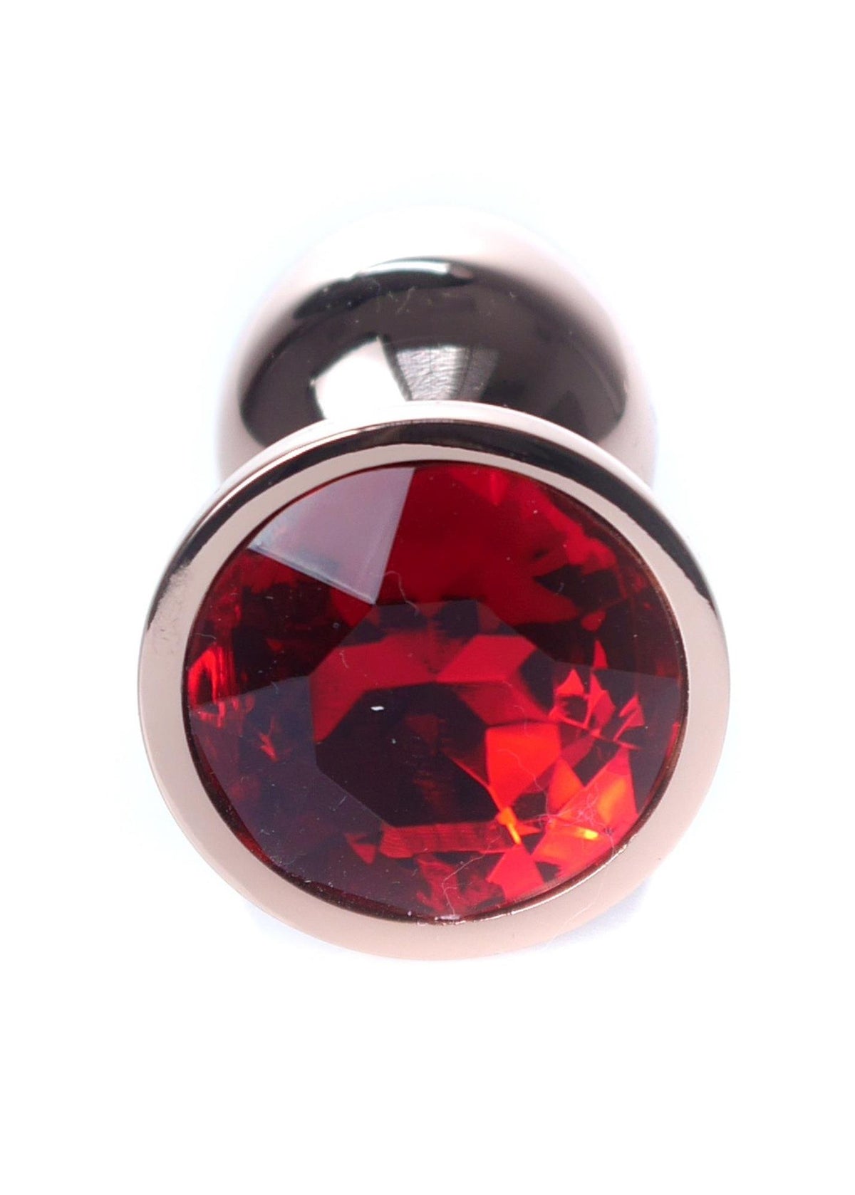 2-Biżuteria analna stalowa z diamentem MyLove Toys czerwona 7 cm-2