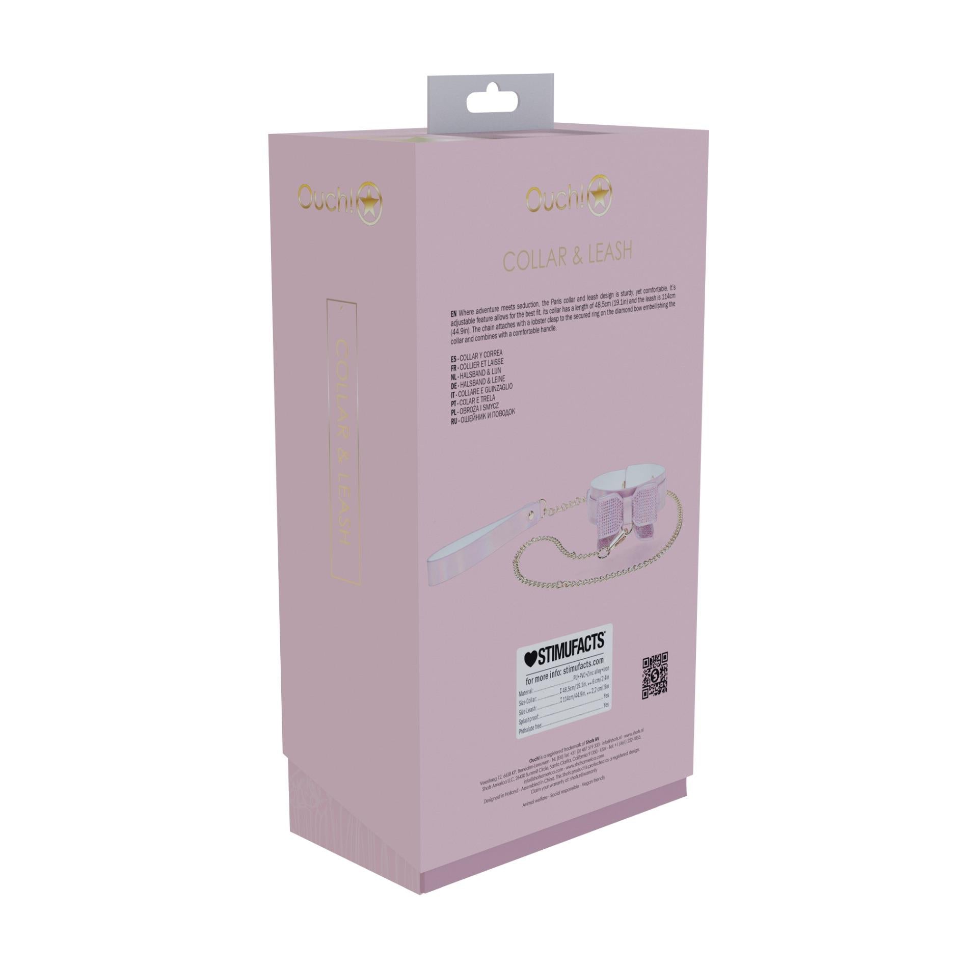 1-Paris Collection - Collar with Leash - Pink-1