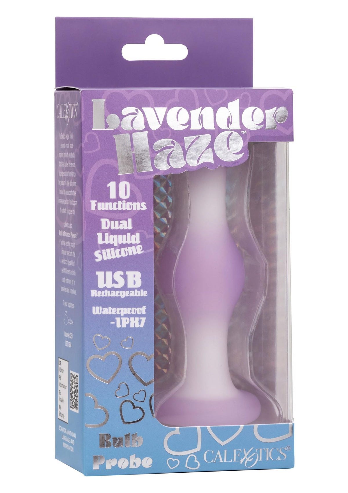 9-Silikonowy wibrujący korek analny Calexotics Lavender Haze fioletowy-9