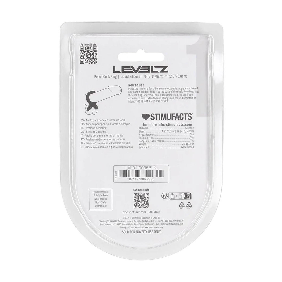 1-Pierścień erekcyjny silikonowy Levelz czarny 8 cm-1