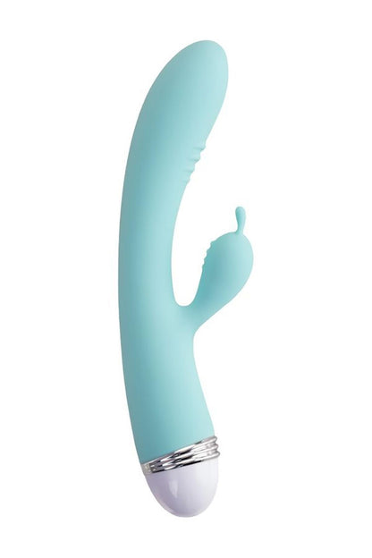 3-Wibrator króliczek Flovetta Iris silikonowy miętowy USB 22 cm-3