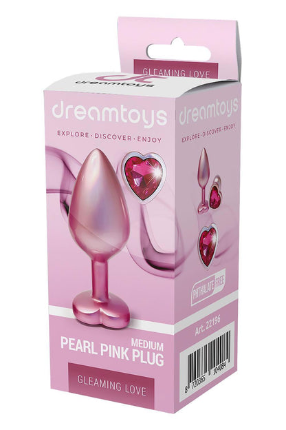 2-Korek analny Gleaming Love aluminium perłowy różowy medium-2