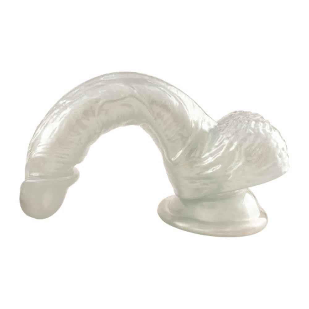 3-Dildo perłowe Pearl Mabe białe 20 cm-3