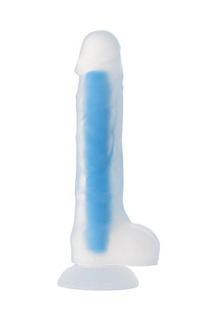 1-Dildo Matt Glow świecące w ciemności niebieskie 18 cm-1