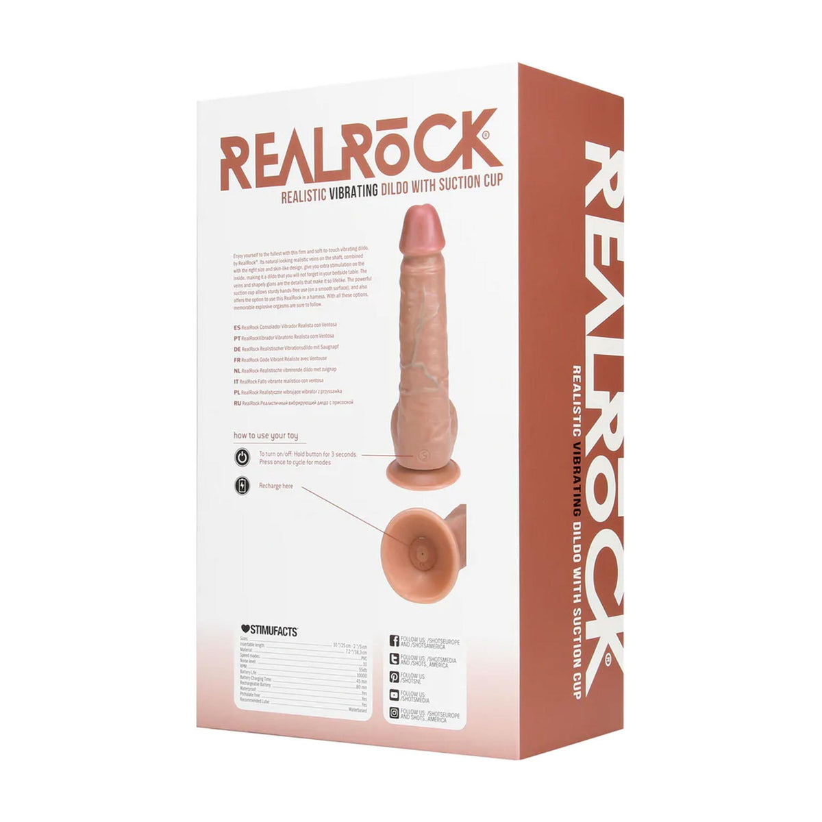 3-Wibrator realistyczny RealRock z moszną cielisty 25 cm-3