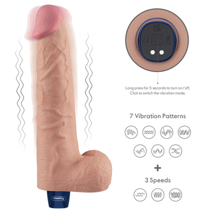 2-Dildo realistyczne wibrujące Lovetoy Softee TPE cieliste USB 26,5 cm-2