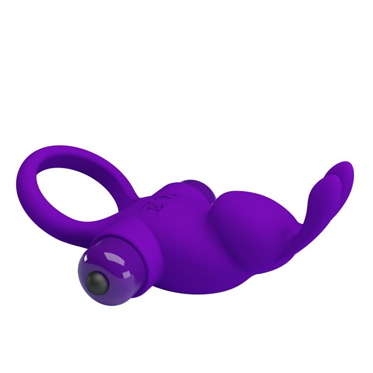 3-Pierścień wibrujący Pretty Love silikonowy fioletowy 10 funkcji-3