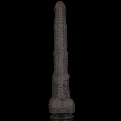 1-16'' Dual Layered Bendable Silicone Cock XXL(Black)-1