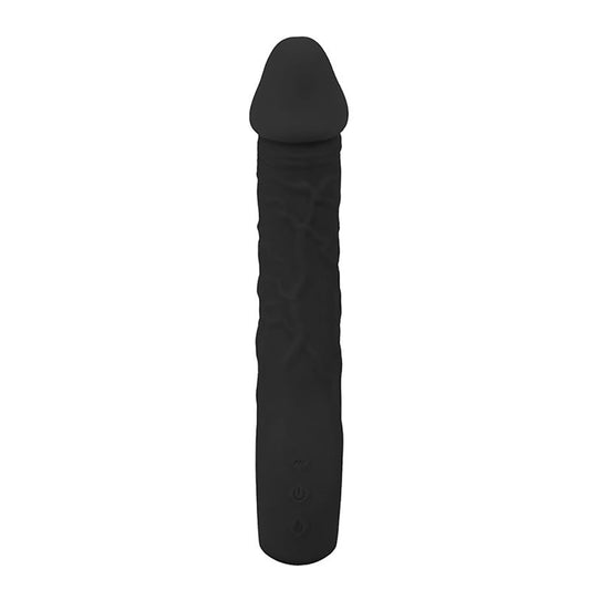 2-Wibrator realistyczny Fantasy czarny silikonowy 22 cm USB z grzaniem-2