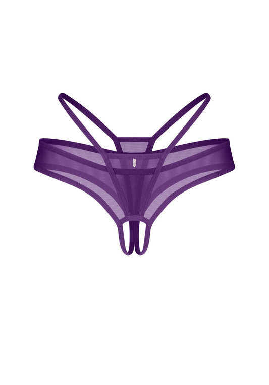 2-Fioletowe stringi bezkroczowe siateczkowe Obsessive 2XL/3XL-2