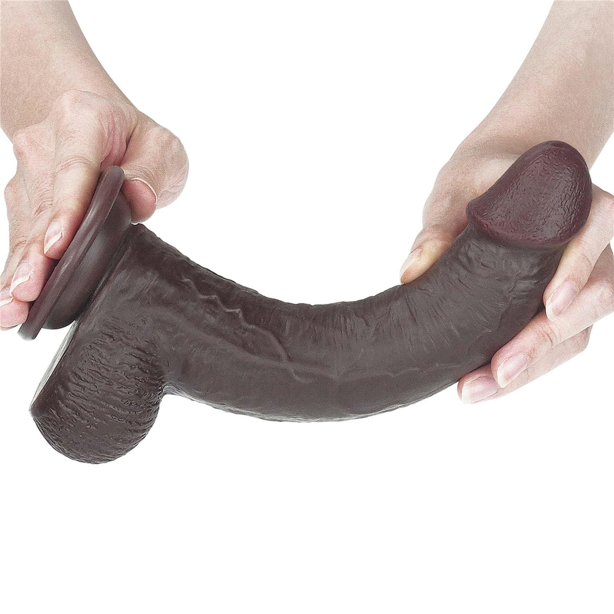 2-9'' Sliding Skin Dual Layer Dong - Black-2