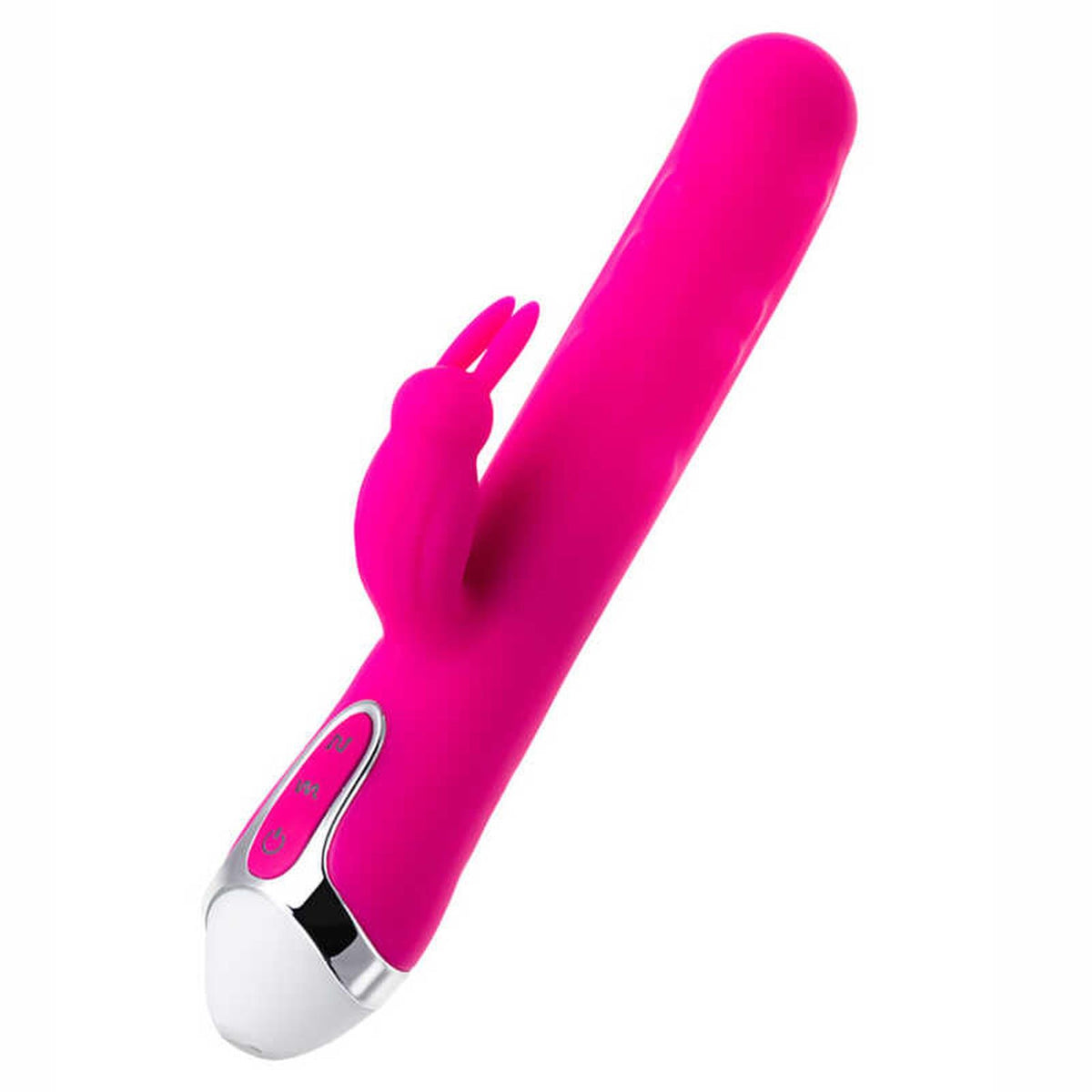 4-Wibrator króliczek z ruchomymi kulkami JOS BALLE silikonowy różowy 23 cm-4