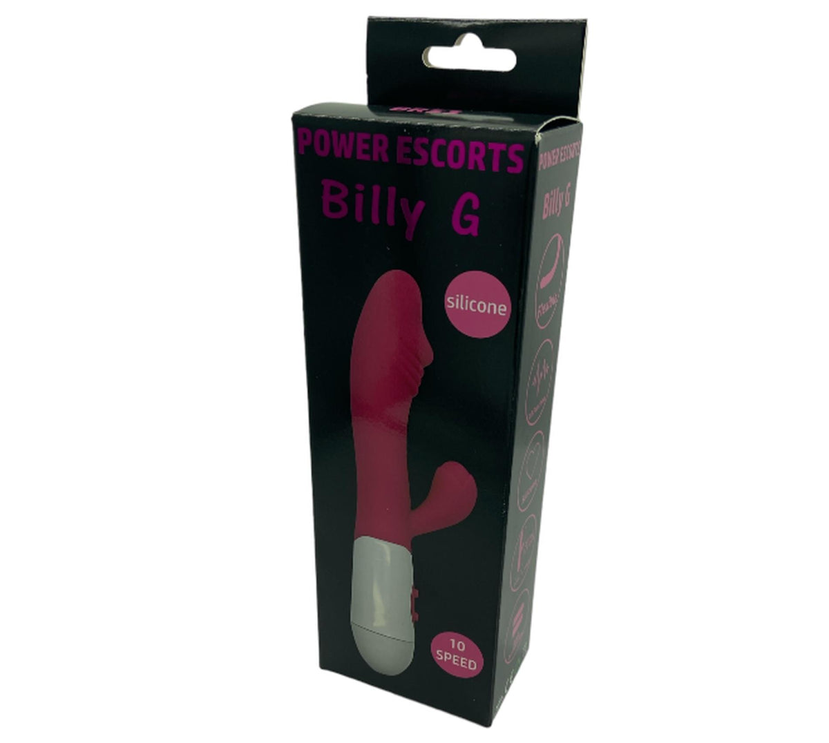 1-Wibrator króliczek silikonowy Power Escorts 20 cm czarny-1
