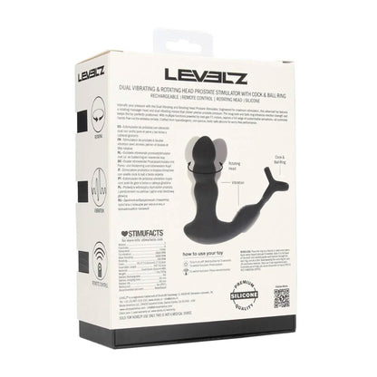 1-Masażer prostaty z rotującą głowicą Levelz silikonowy czarny 16,8 cm-1