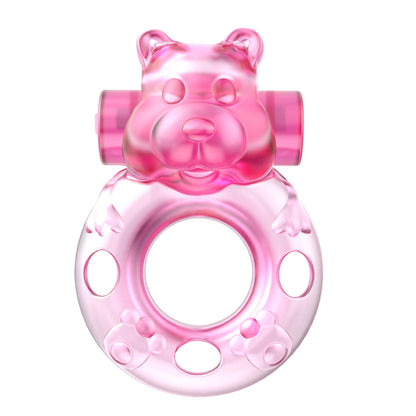 3-Vibrating Bear Cock Ring – Pink-3