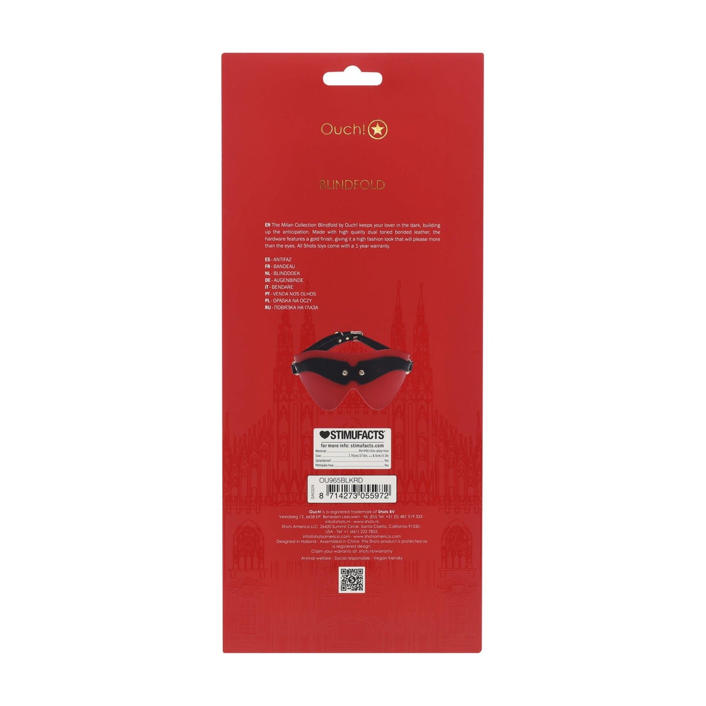 3-Milan Collection - Blindfold - Black/Red-3