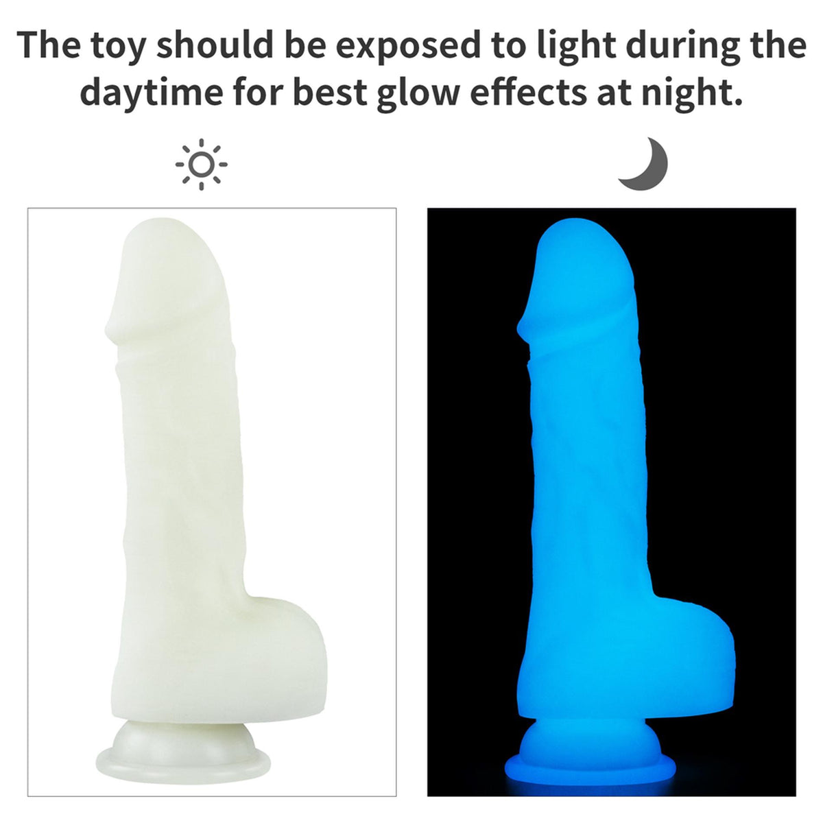 3-Dildo silikonowe świecące w ciemności Lovetoy Lumino Play 19 cm-3