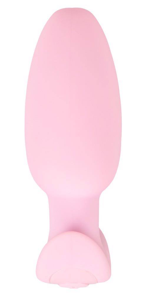 3-Korek analny wibrujący Cuties silikonowy różowy USB 8 cm-3