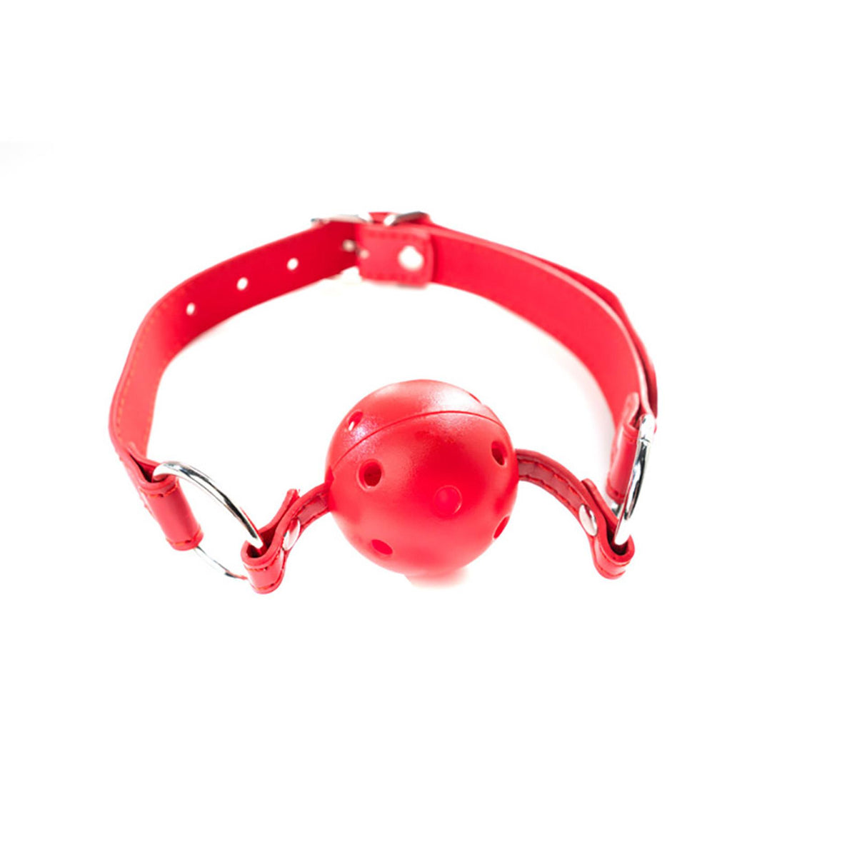 2-Czerwony oddychający knebel kulowy Fantasy regulowany 4 cm-2