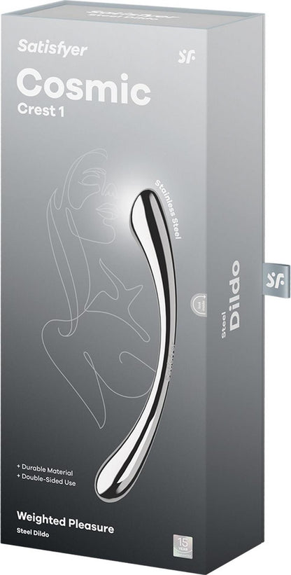 2-Dildo dwustronne ze stali nierdzewnej Satisfyer Cosmic Crest 1-2