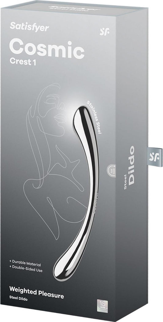 2-Dildo dwustronne ze stali nierdzewnej Satisfyer Cosmic Crest 1-2