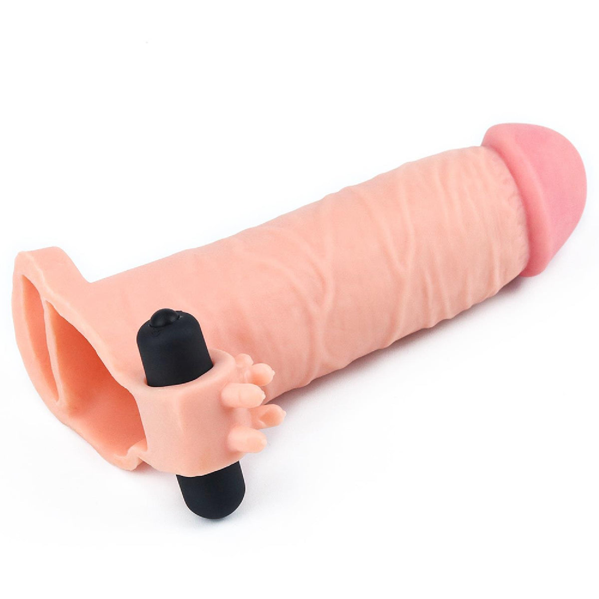 2-Add 2"" Pleasure X Tender Vibrating Penis Sleeve Flesh-2