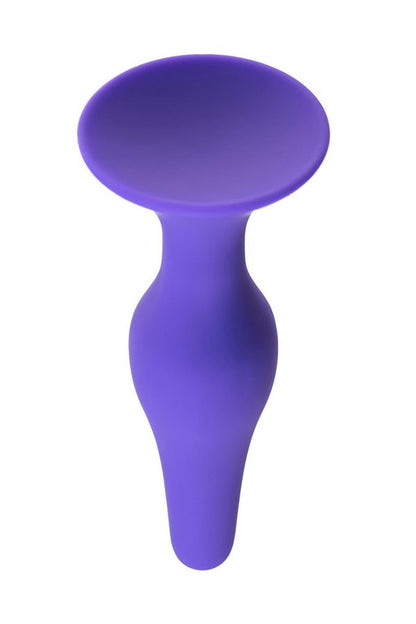 3-Korek analny silikonowy z przyssawką A-Toys fioletowy 10 cm-3
