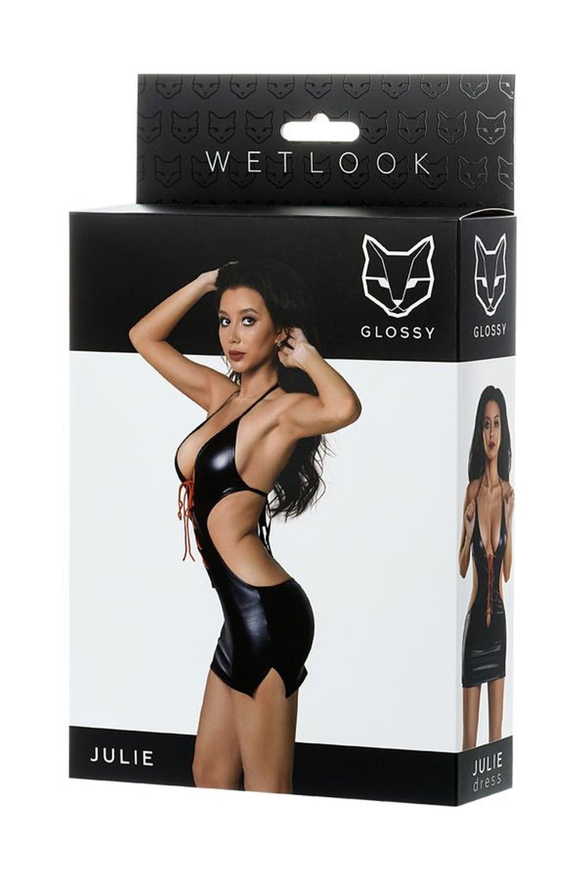 4-Błyszcząca sukienka wetlook Glossy Julie czarna L-4