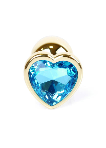 4-Biżuteria analna MyLove Toys Gold Heart jasnoniebieska 7 cm-4
