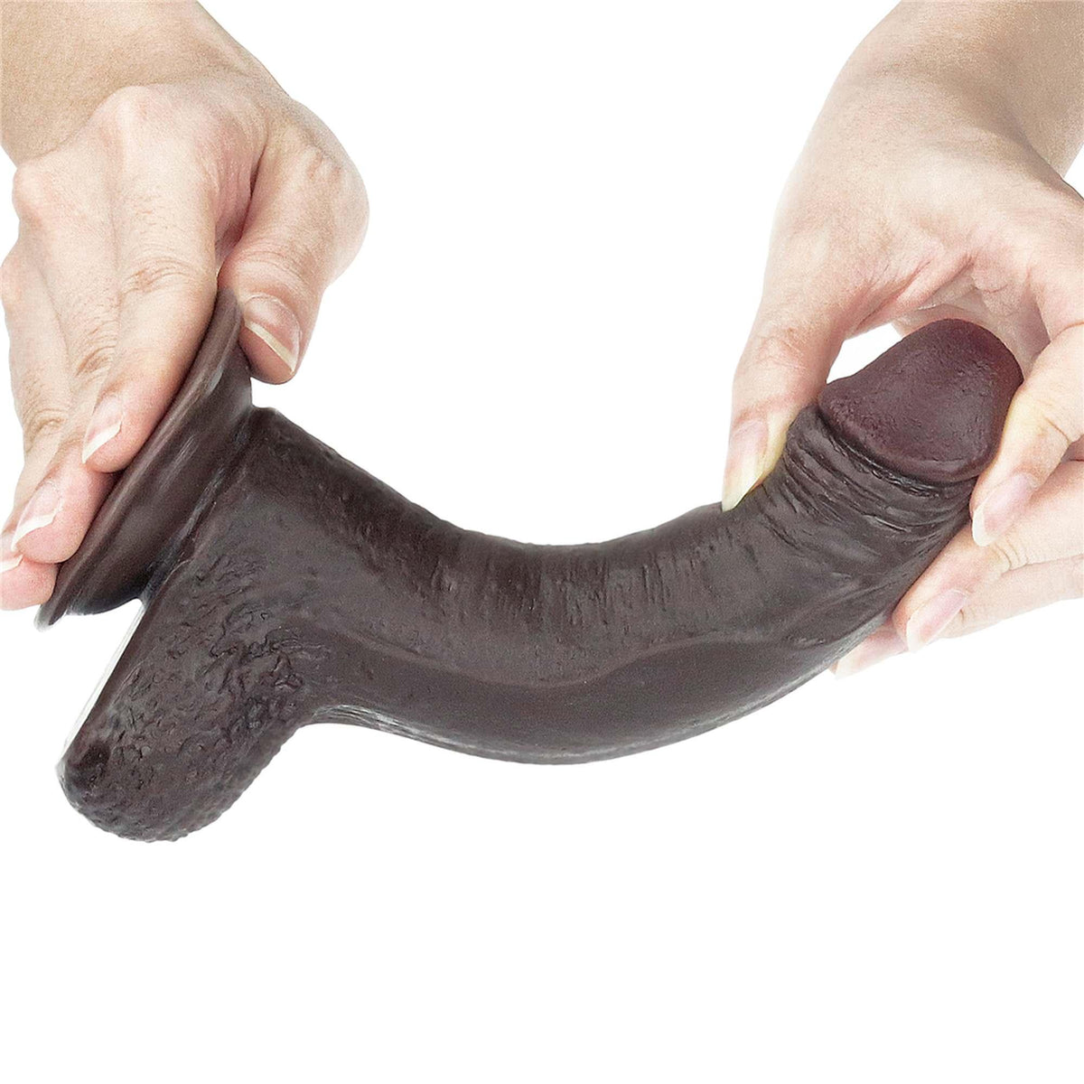 2-7'' Sliding Skin Dual Layer Dong - Black-2