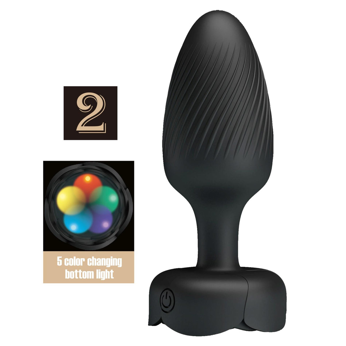 8-Korek analny wibrujący LED 10 trybów Pretty Love Varian silikonowy-8