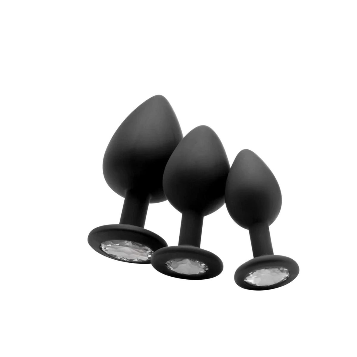 2-Korek analny diamentowy Ouch! silikonowy czarny 7 cm-2
