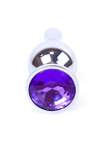 4-Stalowy korek analny z diamentem MyLove Toys fioletowy 9,5 cm-4