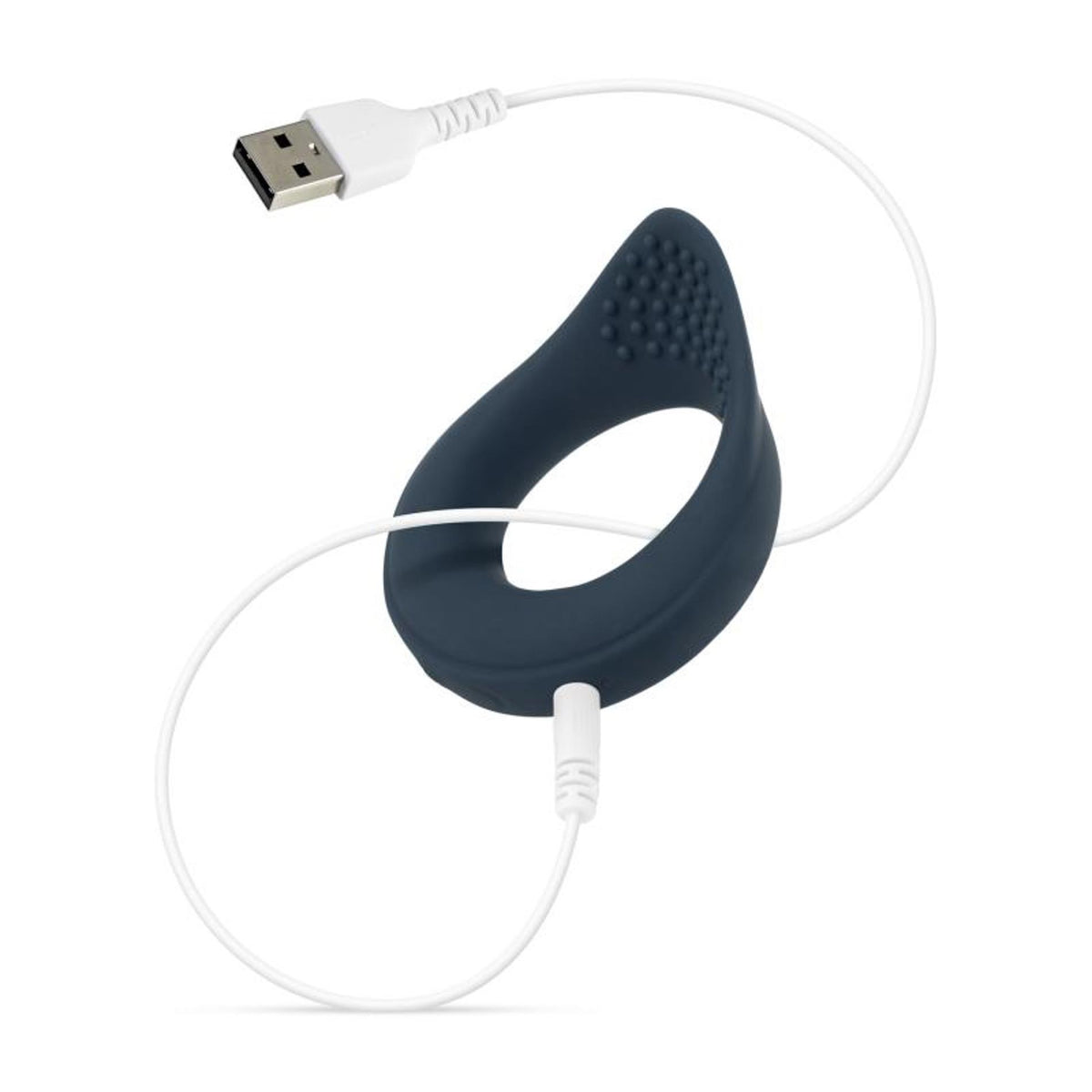 4-Pierścień wibrujący Boners z stymulacją krocza niebieski USB-4