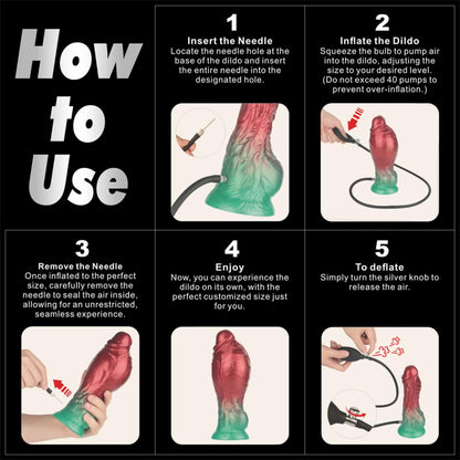 1-8'' Dual Density Silicone Inflatable Dildo-1
