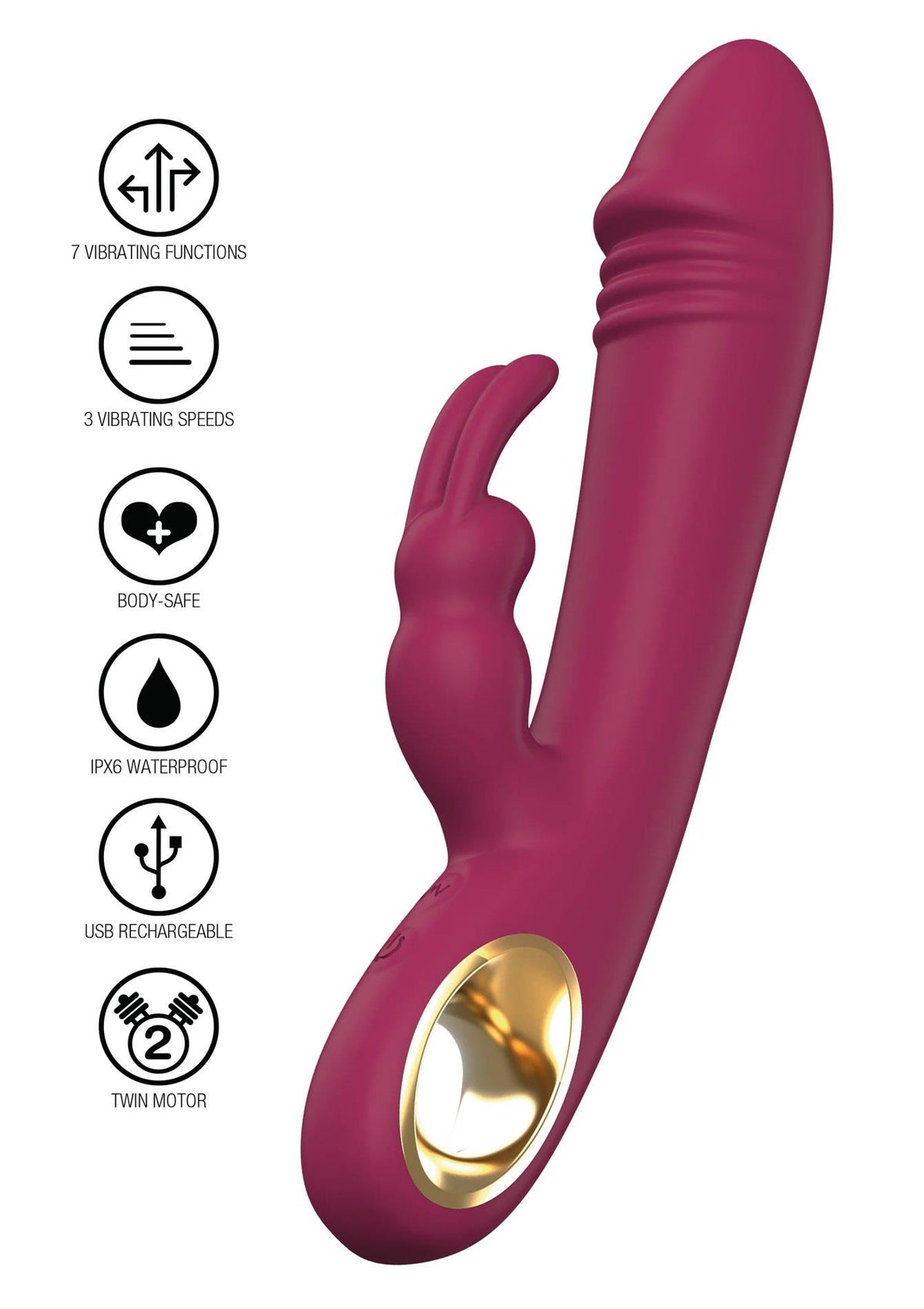 2-Wibrator króliczek Taygeta silikonowy fuksja USB 21 cm-2