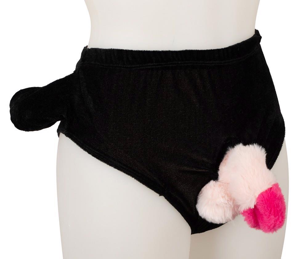 6-Majtki z nadmuchiwanym pluszowym penisem Orion czarne uniwersalne-6