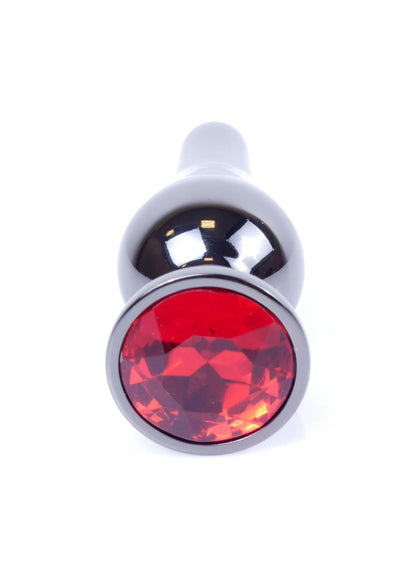 2-Biżuteria analna stalowa MyLove Toys srebrna czerwona 9.5 cm-2