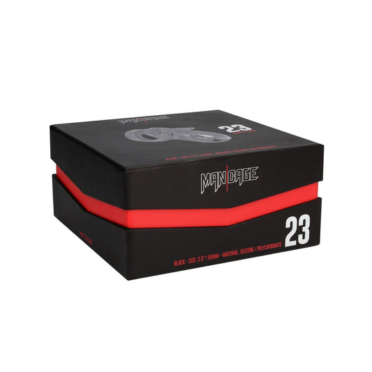 2-Pas cnoty silikonowy ManCage Model 23 czarny 6,5 cm-2